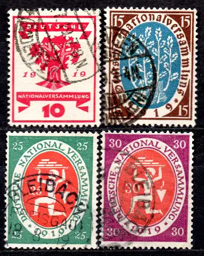 Deutsches Reich, Mi-Nr. 107 - 110gest., kompl., Eröffnung der Nationalversammlung Weimar