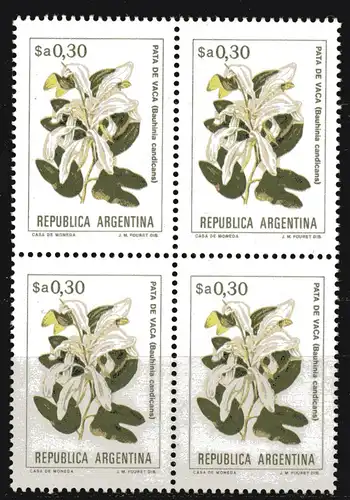 Argentinien, Mi-Nr. 1638 x **, 4´er-Block, Blumen