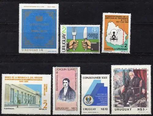 Uruguay, Lot mit postfrischen Sondermarken