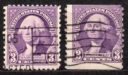 USA, Mi-Nr. 350 A + 350 C gest., George Washington