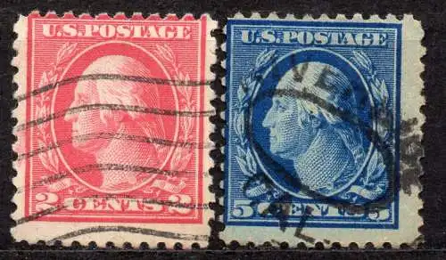 USA, Mi-Nr. 224 C + 227 C gest., George Washington