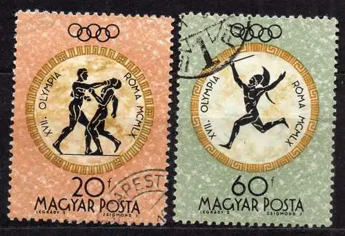 Ungarn, Mi-Nr. 1687 + 1691 gest., Olympische Sommerspiele Rom 1960