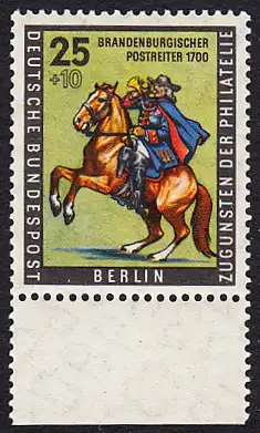 BERLIN 1956 Michel-Nummer 158 postfrisch EINZELMARKE RAND unten - Tag der Briefmarke