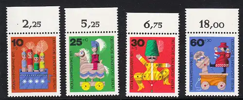 BERLIN 1971 Michel-Nummer 412-415 postfrisch SATZ(4) EINZELMARKEN RÄNDER oben (g) - Altes Holzspielzeug