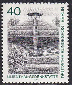 BERLIN 1980 Michel-Nummer 634 postfrisch EINZELMARKE - Berlin-Ansichten: Lilienthal-Gedenkstätte, Berlin-Lichterfelde