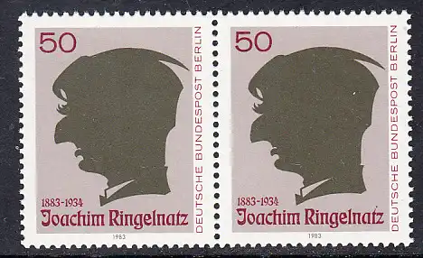 BERLIN 1983 Michel-Nummer 701 postfrisch horiz.PAAR - Joachim Ringelnatz, Maler und Schriftsteller (Scherenschnitt)