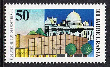 BERLIN 1988 Michel-Nummer 804 postfrisch EINZELMARKE - Urania Berlin, Volkssternwarte und Planetarium