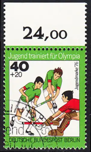 BERLIN 1976 Michel-Nummer 518 gestempelt EINZELMARKE RAND oben (b)