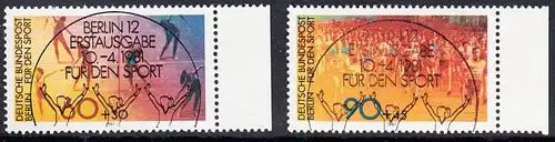 BERLIN 1981 Michel-Nummer 645-646 gestempelt SATZ(2) EINZELMARKEN RÄNDER rechts (b)