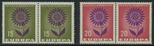 BUND 1964 Michel-Nummer 0445-0446 postfrisch SATZ(2) horiz.PAARE