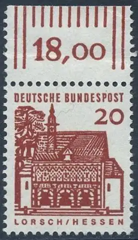 BUND 1964 Michel-Nummer 0456 postfrisch EINZELMARKE RAND oben