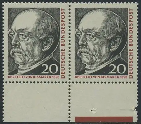 BUND 1965 Michel-Nummer 0463 postfrisch horiz.PAAR RAND unten (b)