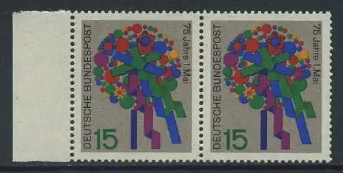 BUND 1965 Michel-Nummer 0475 postfrisch horiz.PAAR RAND links