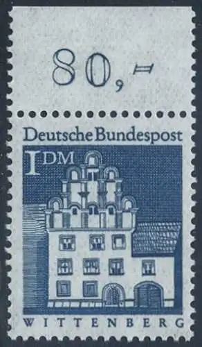 BUND 1966 Michel-Nummer 0500 postfrisch EINZELMARKE RAND oben