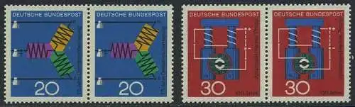 BUND 1966 Michel-Nummer 0521-0522 postfrisch SATZ(2) horiz.PAARE