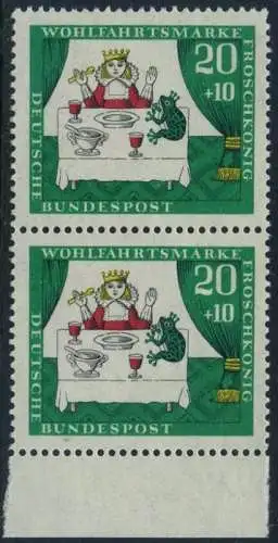 BUND 1966 Michel-Nummer 0524 postfrisch vert.PAAR RAND unten