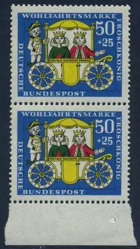 BUND 1966 Michel-Nummer 0526 postfrisch vert.PAAR RAND unten