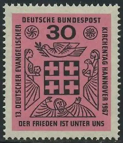 BUND 1967 Michel-Nummer 0536 postfrisch EINZELMARKE