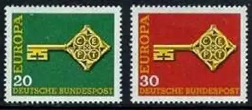 BUND 1968 Michel-Nummer 0559-0560 postfrisch SATZ(2) EINZELMARKEN