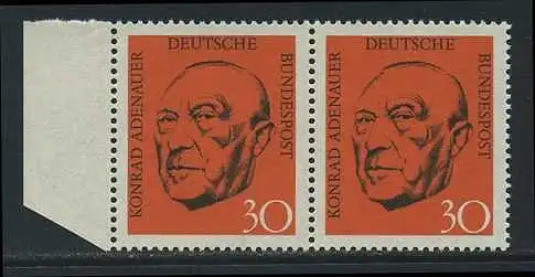 BUND 1968 Michel-Nummer 0567 postfrisch horiz.PAAR RAND links