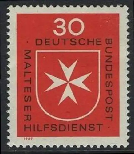 BUND 1969 Michel-Nummer 0600 postfrisch EINZELMARKE