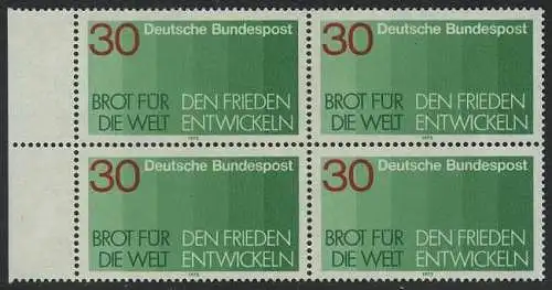 BUND 1972 Michel-Nummer 0751 postfrisch BLOCK RÄNDER links