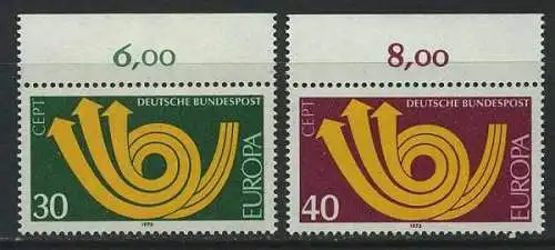 BUND 1973 Michel-Nummer 0768-0769 postfrisch SATZ(2) EINZELMARKEN RÄNDER oben (a)