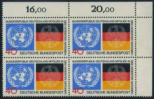 BUND 1973 Michel-Nummer 0781 postfrisch BLOCK ECKRAND oben rechts