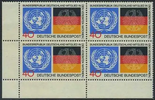 BUND 1973 Michel-Nummer 0781 postfrisch BLOCK ECKRAND unten links