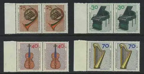 BUND 1973 Michel-Nummer 0782-0785 postfrisch SATZ(4) horiz.PAARE RÄNDER links