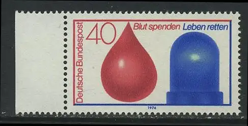 BUND 1974 Michel-Nummer 0797 postfrisch EINZELMARKE RAND links