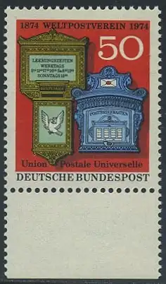 BUND 1974 Michel-Nummer 0825 postfrisch EINZELMARKE RAND unten