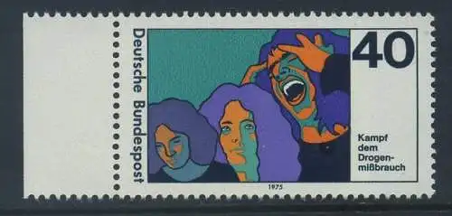 BUND 1975 Michel-Nummer 0864 postfrisch EINZELMARKE RAND links