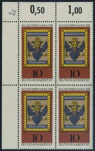 BUND 1976 Michel-Nummer 0903 postfrisch BLOCK ECKRAND oben links