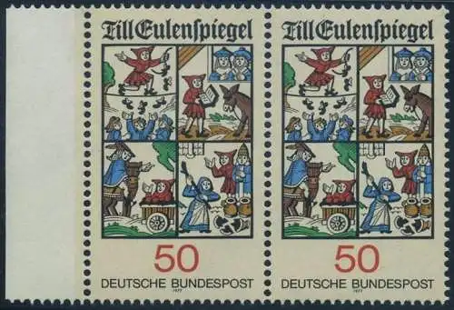 BUND 1977 Michel-Nummer 0922 postfrisch horiz.PAAR RAND links