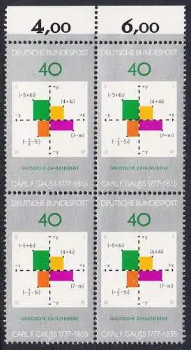 BUND 1977 Michel-Nummer 0928 postfrisch BLOCK RÄNDER oben