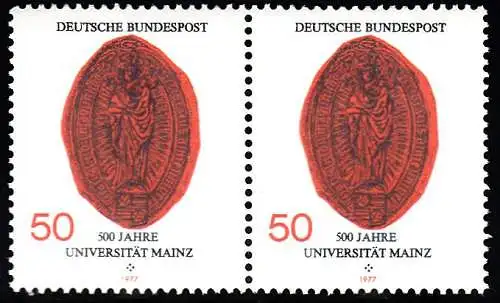 BUND 1977 Michel-Nummer 0938 postfrisch horiz.PAAR