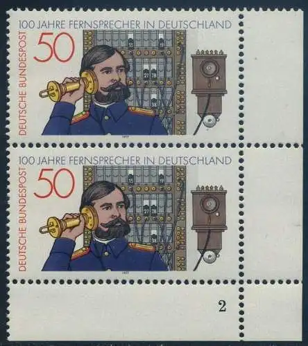 BUND 1977 Michel-Nummer 0947 postfrisch vert.PAAR ECKRAND unten rechts (FN)