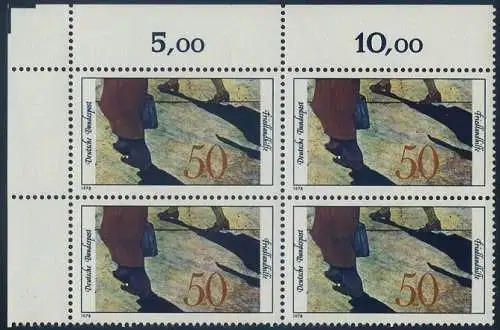 BUND 1978 Michel-Nummer 0957 postfrisch BLOCK ECKRAND oben links