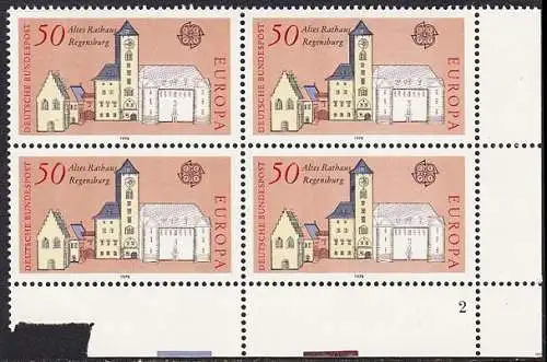 BUND 1978 Michel-Nummer 0970 postfrisch BLOCK ECKRAND unten rechts (FN)