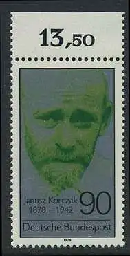 BUND 1978 Michel-Nummer 0973 postfrisch EINZELMARKE RAND oben (a)