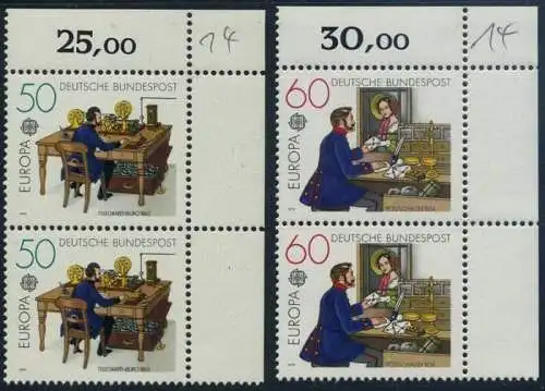 BUND 1979 Michel-Nummer 1011-1012 postfrisch SATZ(2) vert.PAARE ECKRÄNDER oben rechts