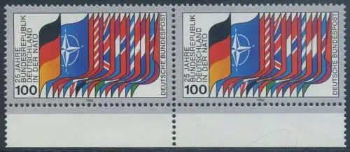 BUND 1980 Michel-Nummer 1034 postfrisch horiz.PAAR RAND unten