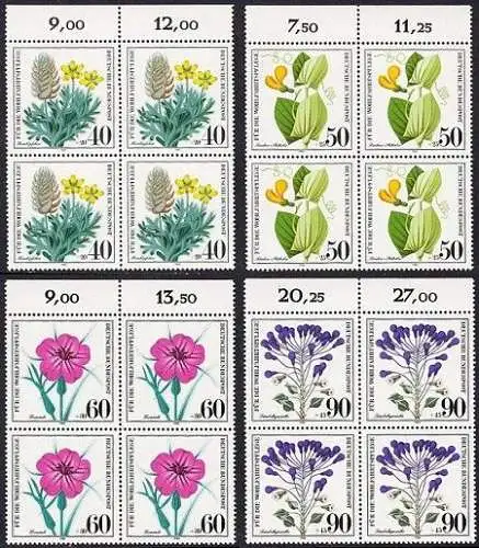 BUND 1980 Michel-Nummer 1059-1062 postfrisch SATZ(4) BLÖCKE RÄNDER oben