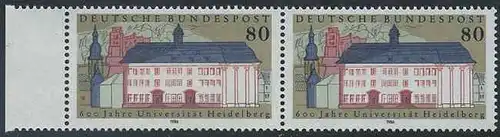 BUND 1986 Michel-Nummer 1299 postfrisch horiz.PAAR RAND links