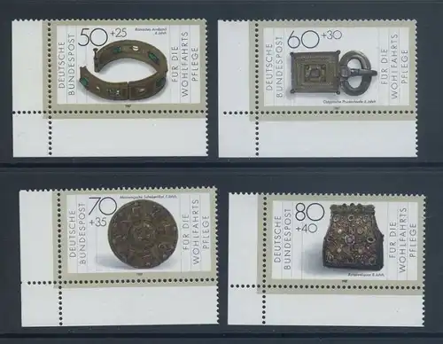 BUND 1987 Michel-Nummer 1333-1336 postfrisch SATZ(4) EINZELMARKEN ECKRÄNDER unten links