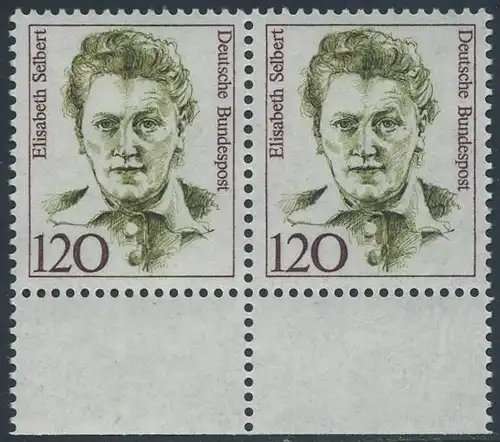 BUND 1987 Michel-Nummer 1338 postfrisch horiz.PAAR RAND unten