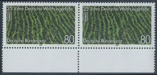 BUND 1987 Michel-Nummer 1345 postfrisch horiz.PAAR RAND unten