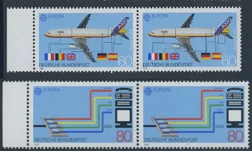 BUND 1988 Michel-Nummer 1367-1368 postfrisch SATZ(2) EINZELMARKEN RÄNDER links (2h)