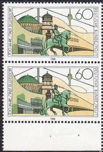 BUND 1988 Michel-Nummer 1369 postfrisch vert.PAAR RAND unten